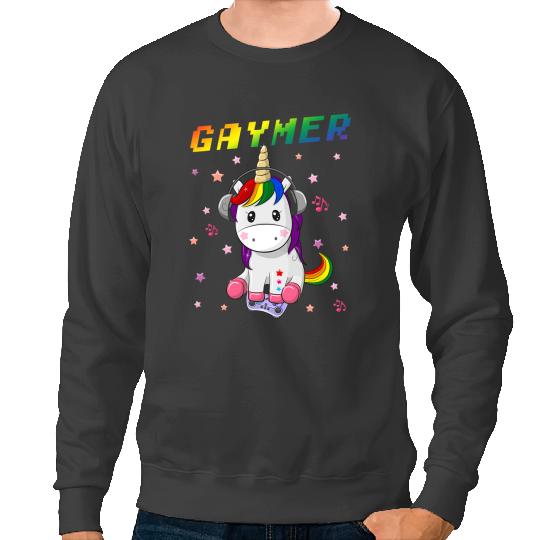 Unicorns Cute Gaymer Gaming Unicorns Gamer LGBT Gay Pride Month LGBT Sweatshirts