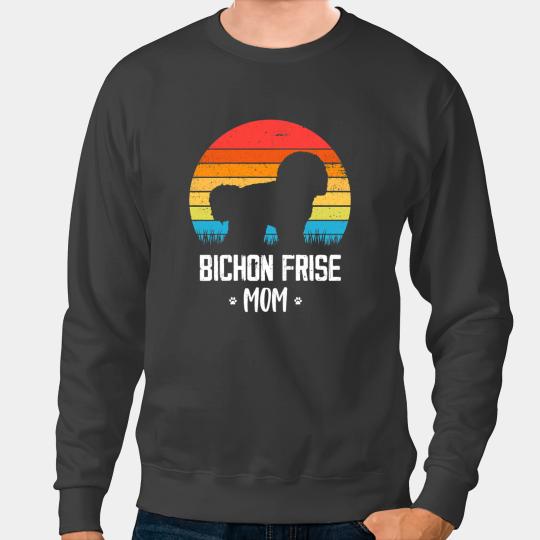 Dog Bichon Frise Mom Retro Sweatshirts