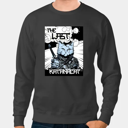 black cats Paws Reading Book Comic Book Anime Samurai Cat Men Women Birthday Christmas Sweatshirts