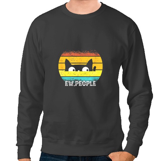 black cats Paws Ew People black cats vintages People Retro Cat Sweatshirts