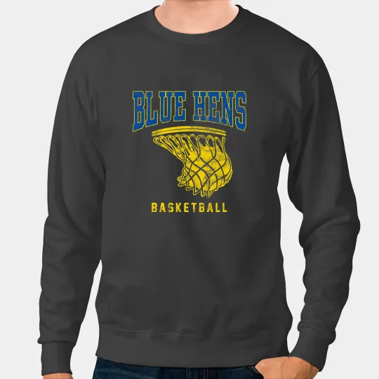 Basketball Gift University of Delaware Blue Hens Basketball Hoop Sweatshirts