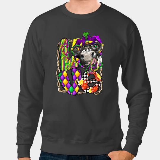 Cattle Cow Mardi Gras Love Cow Lover Crawfish Fleur De Lis Louisiana Sweatshirts