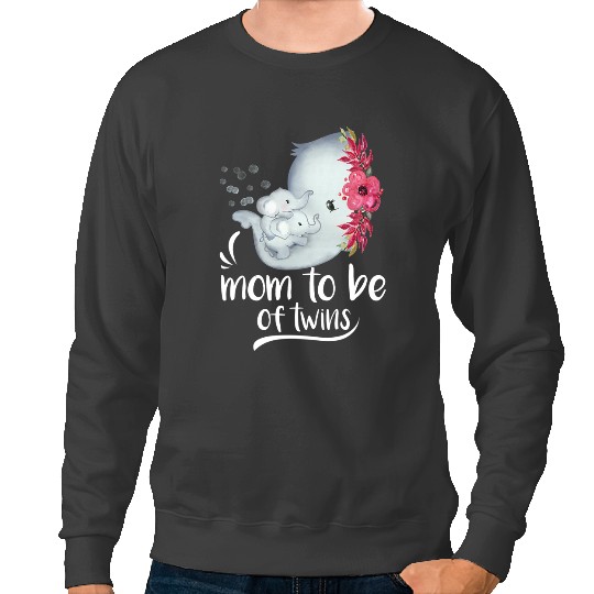 Elephants Lover Mom To Be Of Twins Elephant Baby Shower Sweatshirts