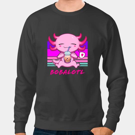 Axolotls Animals Bobalotl Axolotls Boba Tea Axolotls Kawaii Bubble TeaAxo Sweatshirts