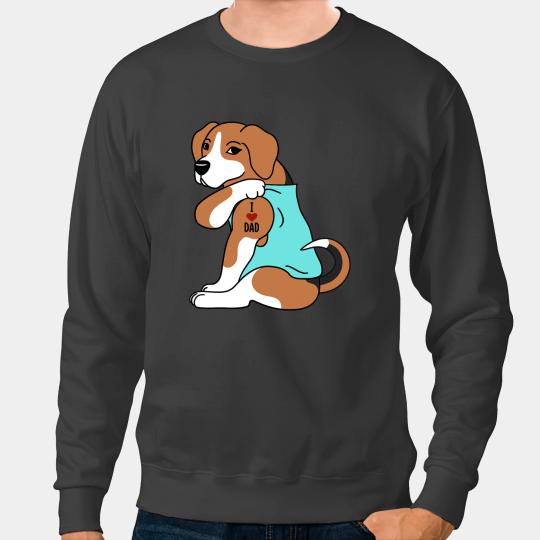 Beagle I Love Dad Funny Dog Sweatshirts