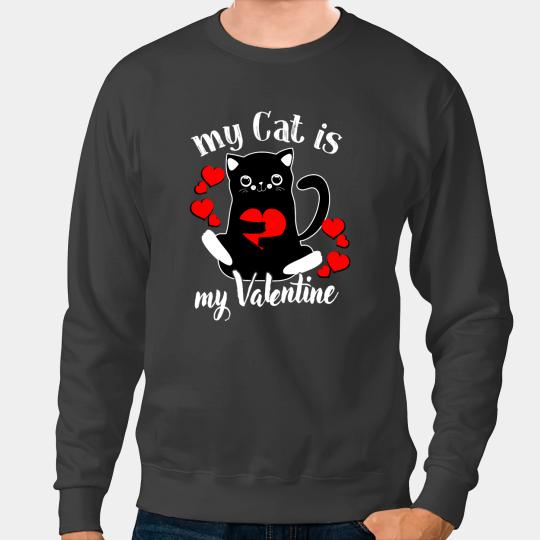 black cats Paws Is My Valentine Day Kitten Mom Dad Gift Sweatshirts