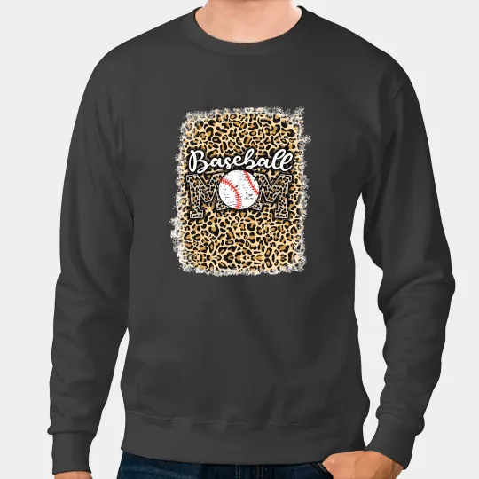 Baseball Gift Softball Baseball Mom Leopard Tee Mothers Day 3 3 Sweatshirts