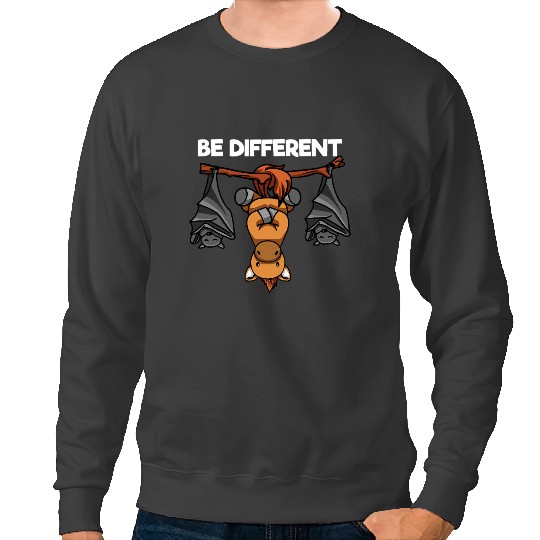 Funny Horse Be Different Hanging Pony On Tree With Sleeping Bats Sweatshirts