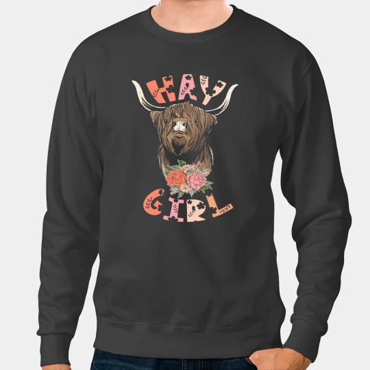 Cattle Cow Hay Girl Highland Cow Farmer Grass Puppy Cow Whisperer Sweatshirts