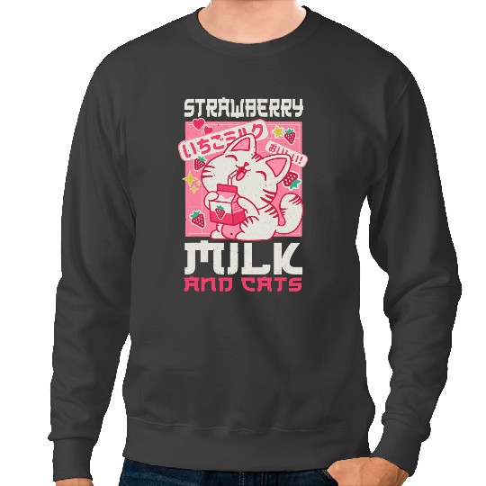 Cat Paws Otaku Strawberry Milk And Cats Japan Japanese Anime Sweatshirts