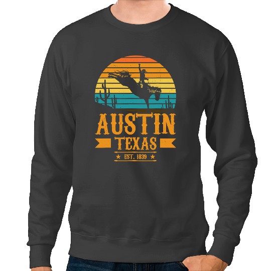 Funny Horse Austin Texas Rodeo Rider Horse Austin Souvenir Texas Sweatshirts