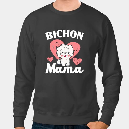 Dog Bichon Frise Mama Curly Hair Pup Puppy Lover Bichon Frise Sweatshirts