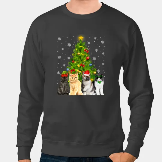 Cat Paws Exotic Shorthair Christmas Tree Cat Lover Cat Owner 282 Sweatshirts