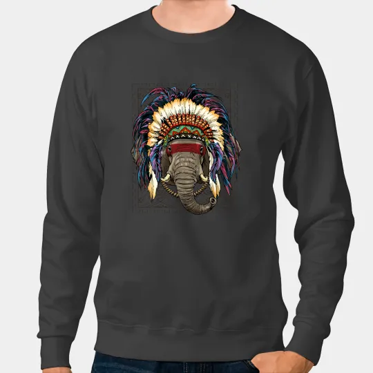 Elephants Lover Native American Indian Elephant Indigenous Peoples Wildlife Sweatshirts