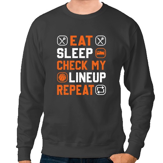 Basketball Gift Men Boy Check My Line Up Basketball Player Sweatshirts
