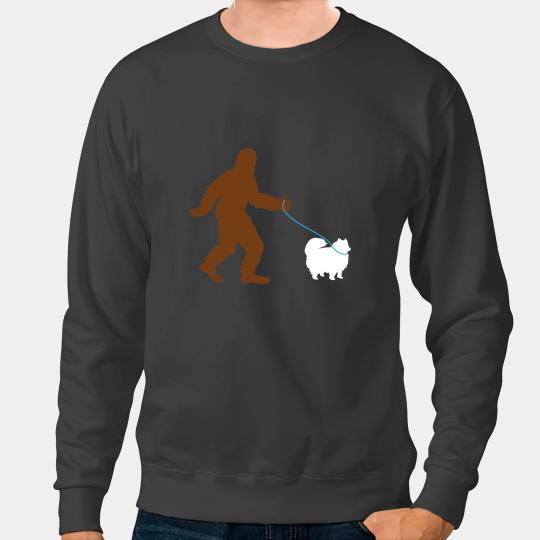 bigfoots Walking Pomeranian Dog Gift Sasquatch Pet Owner Cute Sweatshirts