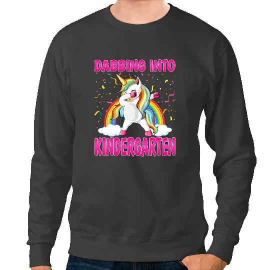 Unicorns Dabbings into Kindergarten Back to School Sweatshirts