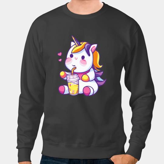 Unicorns Drinking Boba Tea Bubble Tea Cute Sweatshirts