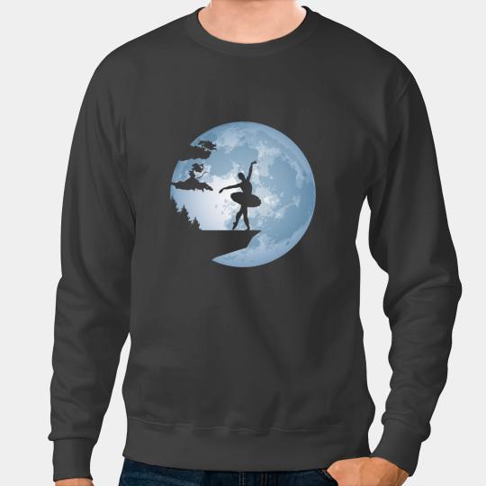 Ballet Gift for girl dor women in front of Full Moon Silhouette Balle Sweatshirts