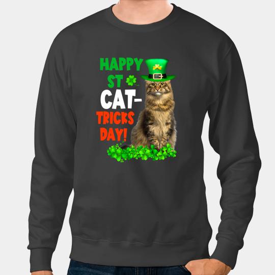 Cat Paws Happy St Catricks Day Maine Coon Cat St Patricks Day Cats Sweatshirts