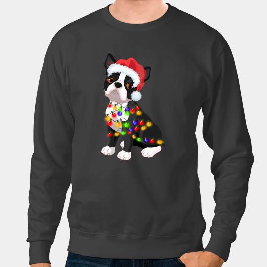 Dog Boston Terrier Christmas Gifts Cute Dog Lovers Sweatshirts