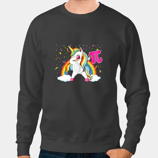 Unicorns Dabbings Pi Day Unicorns Mathematic Superhero Sweatshirts