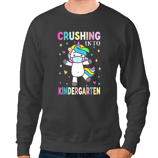 Unicorns Crushing Into Kinder Unicorns Back To School Quarantine Sweatshirts