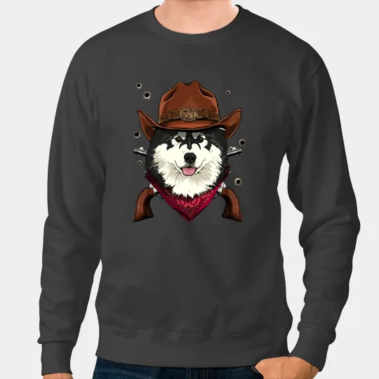 Cow Western Cowboy Alaskan Malamute Country Music Rodeo Howdy Mooey Heifer Sweatshirts