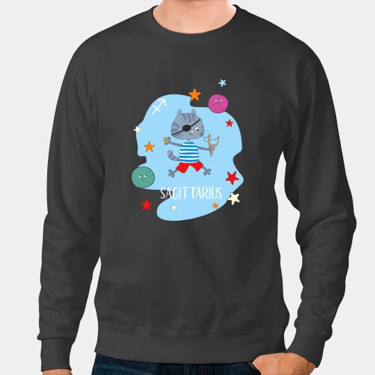Cat Paws Archer Arrow Zodiac Sign Constellation Sagittarius Sweatshirts