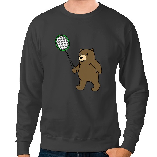 Badminton Gift Playing Badminton Ironic Sports Animal Cute Bears Sweatshirts