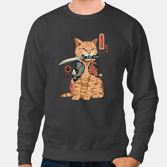 Cat Paws Yakuza Cat Japanese Samurai swords Katana Japan Tiger Tattoo 3 Sweatshirts