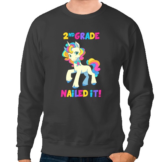 Unicorns 2nd Grade Nailed It Unicorns Back to School Sweatshirts