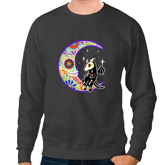 Dragon Animals Skeletons Skulls Dragon Dia de Los Muertos Skeletons Sugar Skull Sweatshirts