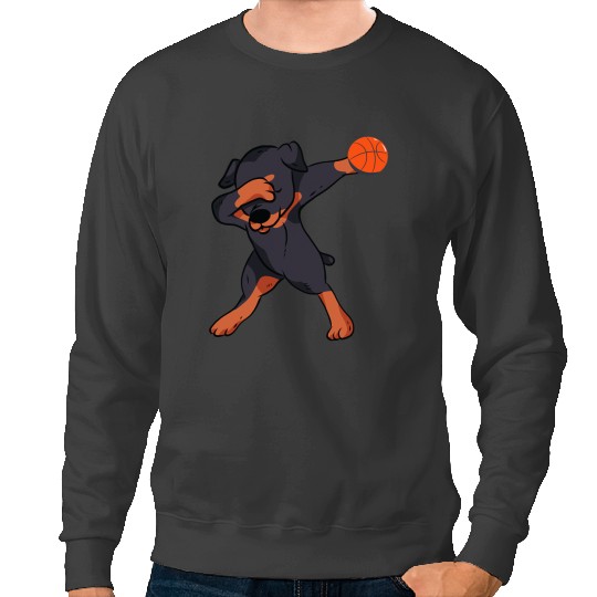 Basketball Gift Dog Rottweiler Dabbings Rottweiler basketball dogs Dog basketball players Sweatshirts