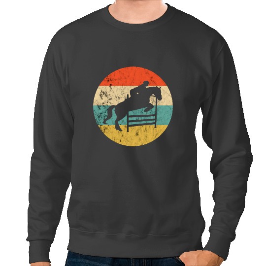 Funny Horse Show Jumping Retro vintages Horseback Riding Equestrian Rider Sweatshirts