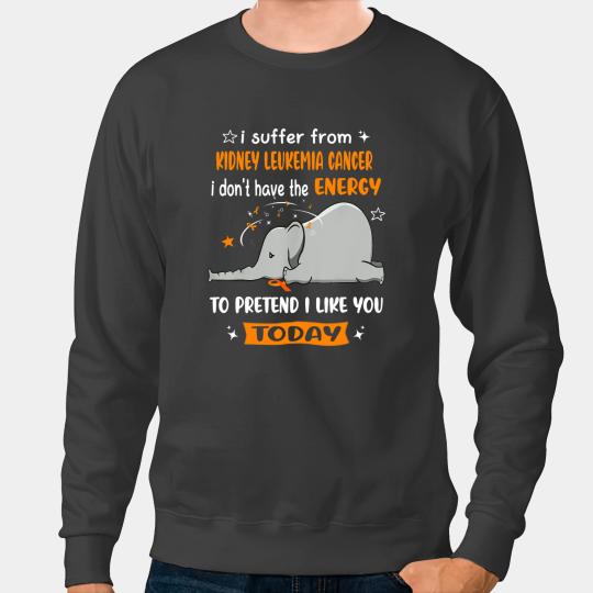 Elephants Lover I Suffer From Kidney Leukemia Cancer Awareness Elephant Sweatshirts