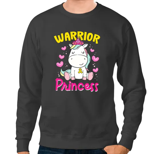 Unicorns Childhood Cancer Awareness Unicorns Warrior Princess Sweatshirts