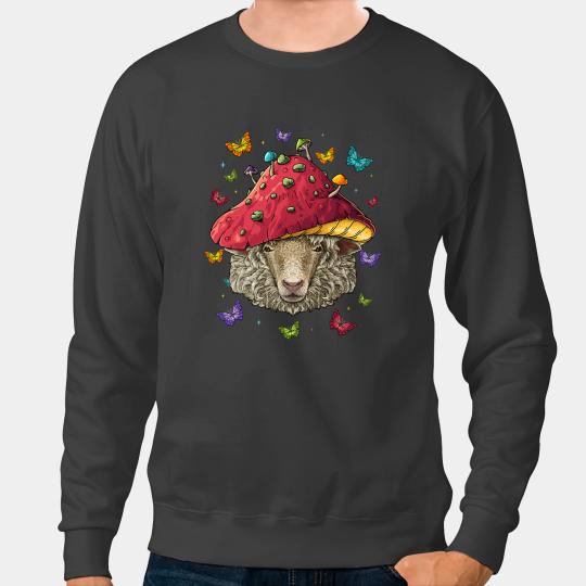 Sheep Lamb Cottagecore Sheep Aesthetic Mushroom Cute Goblincore Ewe Sheeps Sweatshirts