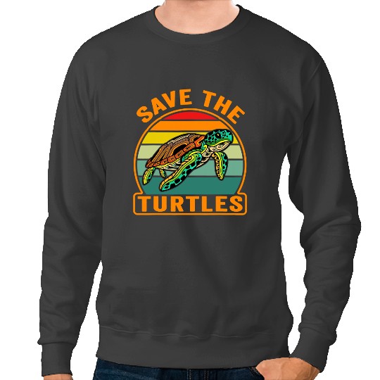 KV9 Turtle Save The Turtles Animal Rights Sea Turtle Retro Style 254 Sweatshirts