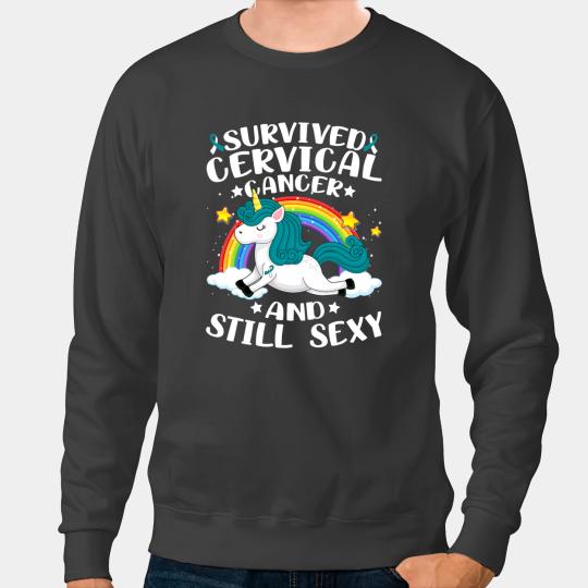 Unicorns Fighting Cervical Cancer And Still Sexy Unicorns Lovers Women 2 Sweatshirts