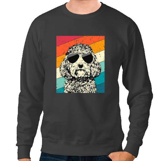Goldendoodle Retro vintages Cockapoo with Sunglasses Doodle Dog Lovers Doodle Dog Sweatshirts