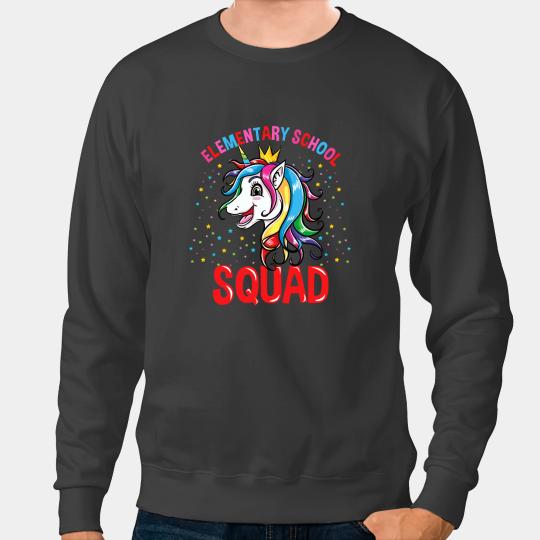 Unicorns Elementary School Squad Unicorns Girls Back To School Sweatshirts