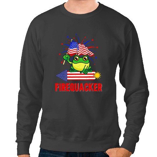 Frog Gift Funny Fourth of July USA Firequacker Sweatshirts