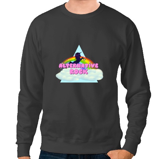 Unicorns Alternative Rock Unicorns Rainbow Design Sweatshirts