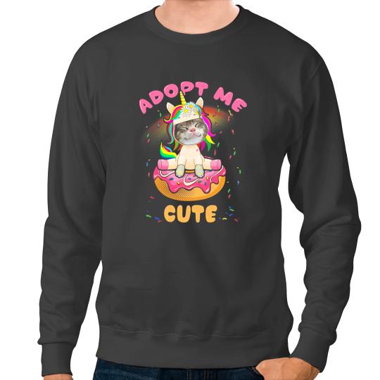 Unicorns Adopt Me Pets Cute Cat Donut Sweatshirts