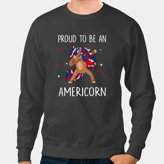 Unicorns Americorn Melanin Unicorns 4th of July African American Flag Sweatshirts