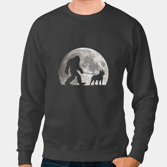 Bully bigfoots Walking Pitbull Dog Moon Sasquatch Pitbull Dog Sweatshirts