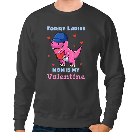 Dinosaur Dino Cute Kawaii Dinosaur Kids Mom Mommy My Valentines Day Sweatshirts
