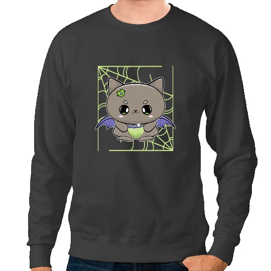 Cat Paws Pastel Goth Cat Anime Nu Goth Sweatshirts
