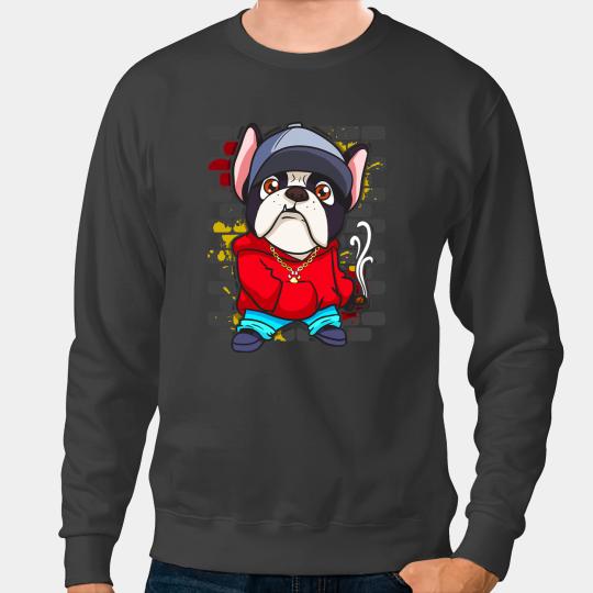 Dog Boston Terrier Funny Boston Terrier Hip Hop Gangster Rapper Dog Sweatshirts